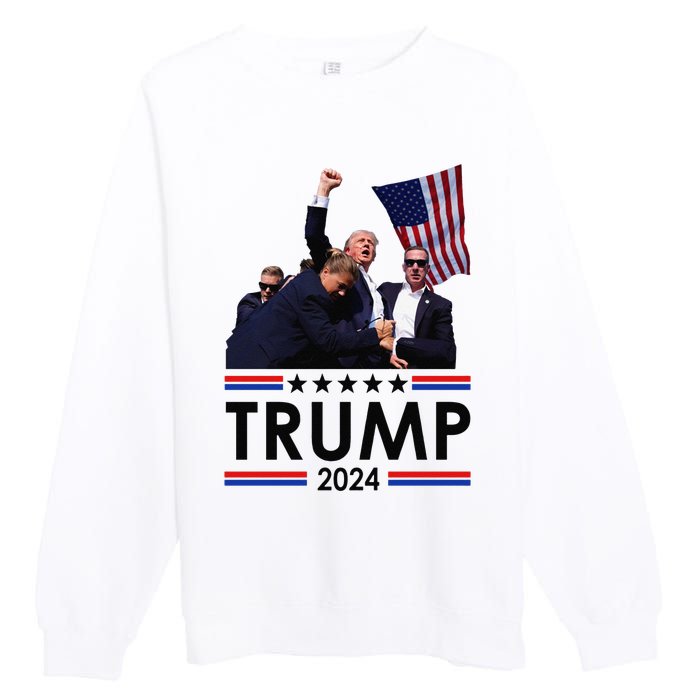 Trump Fist Pump Shot At Trump 2024 Trump Survives Rally Premium Crewneck Sweatshirt