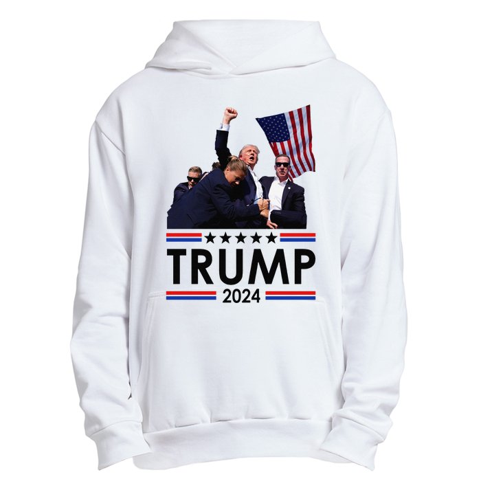 Trump Fist Pump Shot At Trump 2024 Trump Survives Rally Urban Pullover Hoodie