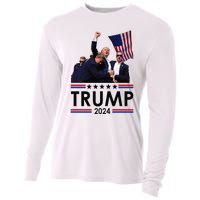 Trump Fist Pump Shot At Trump 2024 Trump Survives Rally Cooling Performance Long Sleeve Crew