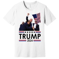 Trump Fist Pump Shot At Trump 2024 Trump Survives Rally Premium T-Shirt