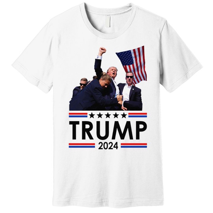 Trump Fist Pump Shot At Trump 2024 Trump Survives Rally Premium T-Shirt