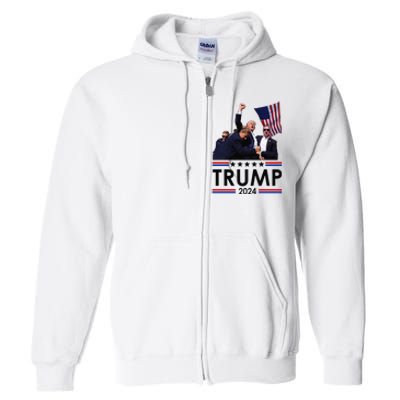 Trump Fist Pump Shot At Trump 2024 Trump Survives Rally Full Zip Hoodie