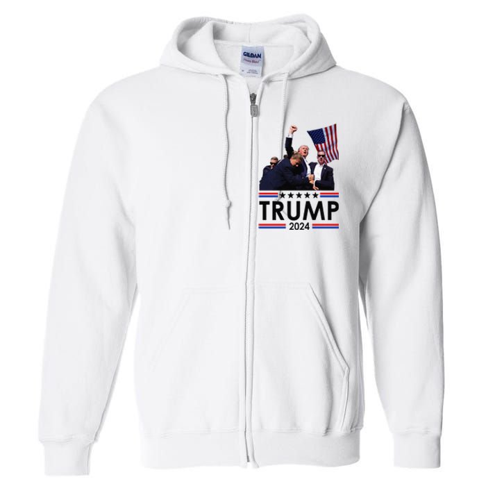 Trump Fist Pump Shot At Trump 2024 Trump Survives Rally Full Zip Hoodie