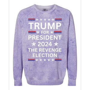 Trump For President 2024 The Revenge Election Political 2024 Cute Gift Colorblast Crewneck Sweatshirt