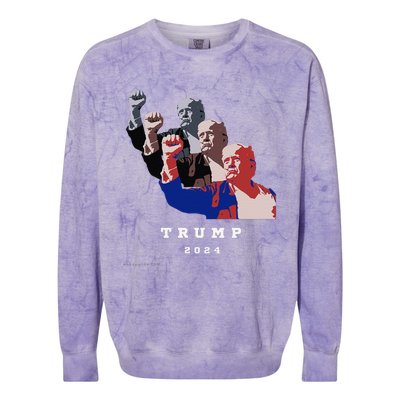 Trump For President 2024 Election Fight Colorblast Crewneck Sweatshirt