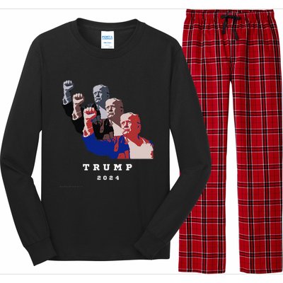 Trump For President 2024 Election Fight Long Sleeve Pajama Set