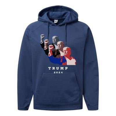 Trump For President 2024 Election Fight Performance Fleece Hoodie