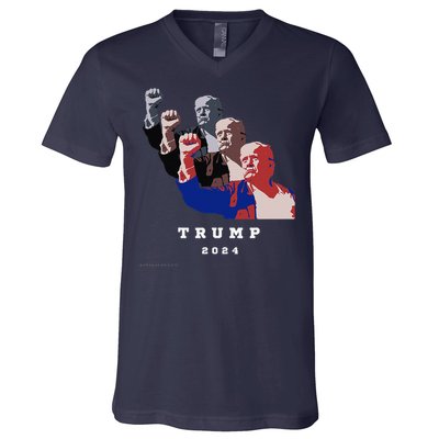 Trump For President 2024 Election Fight V-Neck T-Shirt