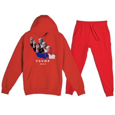 Trump For President 2024 Election Fight Premium Hooded Sweatsuit Set