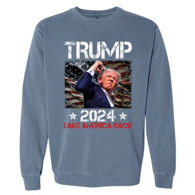 Trump Fist Pump Shot At Trump 2024 Trump Survives Rally Garment-Dyed Sweatshirt