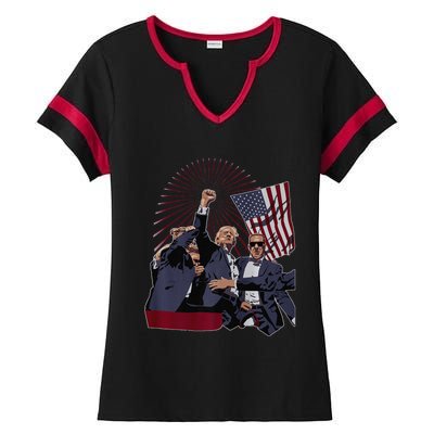 Trump Fist Pump Ladies Halftime Notch Neck Tee