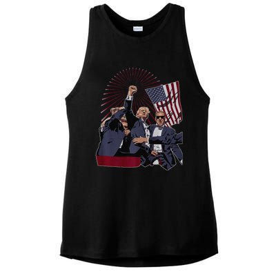 Trump Fist Pump Ladies PosiCharge Tri-Blend Wicking Tank