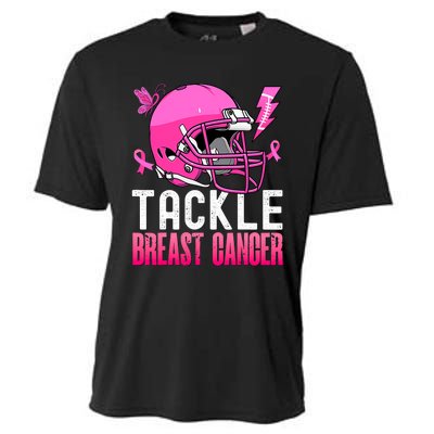 Tackle Football Pink Ribbon Breast Cancer Awareness Cooling Performance Crew T-Shirt