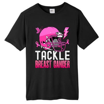 Tackle Football Pink Ribbon Breast Cancer Awareness Tall Fusion ChromaSoft Performance T-Shirt