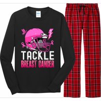 Tackle Football Pink Ribbon Breast Cancer Awareness Long Sleeve Pajama Set