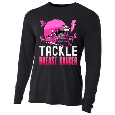 Tackle Football Pink Ribbon Breast Cancer Awareness Cooling Performance Long Sleeve Crew