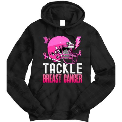 Tackle Football Pink Ribbon Breast Cancer Awareness Tie Dye Hoodie