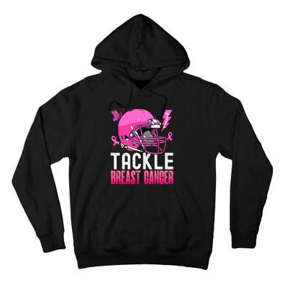 Tackle Football Pink Ribbon Breast Cancer Awareness Tall Hoodie