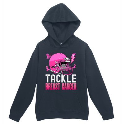 Tackle Football Pink Ribbon Breast Cancer Awareness Urban Pullover Hoodie