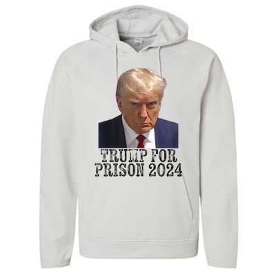 Trump For Prison 2024 Mug Shot Election Campaign Arrest Joke Performance Fleece Hoodie