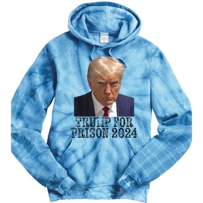 Trump For Prison 2024 Mug Shot Election Campaign Arrest Joke Tie Dye Hoodie