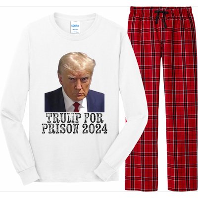 Trump For Prison 2024 Mug Shot Election Campaign Arrest Joke Long Sleeve Pajama Set