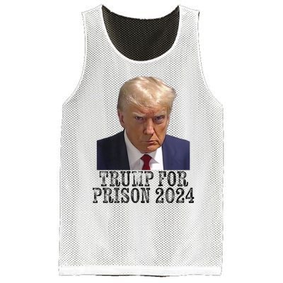 Trump For Prison 2024 Mug Shot Election Campaign Arrest Joke Mesh Reversible Basketball Jersey Tank