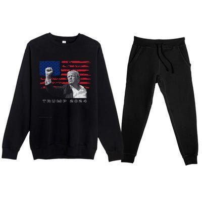 Trump For President 2024 Patriotic Triumph Maga Premium Crewneck Sweatsuit Set