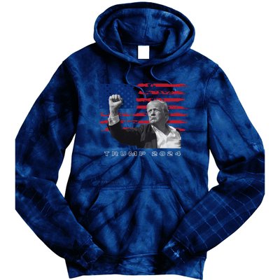 Trump For President 2024 Patriotic Triumph Maga Tie Dye Hoodie