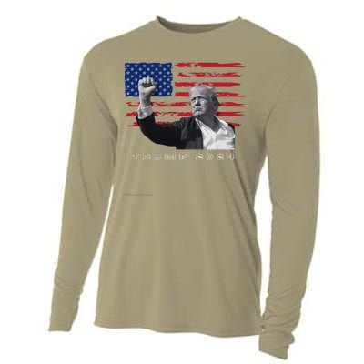 Trump For President 2024 Patriotic Triumph Maga Cooling Performance Long Sleeve Crew