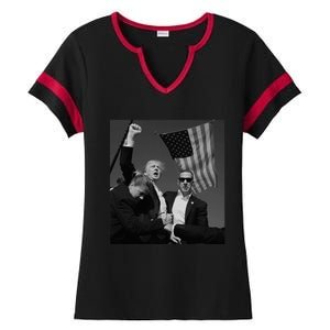 Trump Fist Pump Ladies Halftime Notch Neck Tee