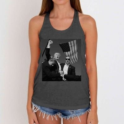 Trump Fist Pump Women's Knotted Racerback Tank