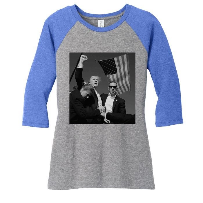 Trump Fist Pump Women's Tri-Blend 3/4-Sleeve Raglan Shirt