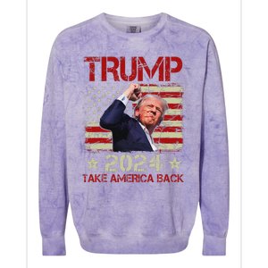 Trump Fist Pump Survives 2024 Rally Bold Design Colorblast Crewneck Sweatshirt