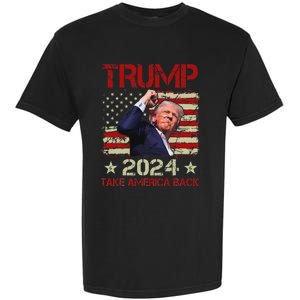 Trump Fist Pump Survives 2024 Rally Bold Design Garment-Dyed Heavyweight T-Shirt