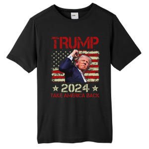 Trump Fist Pump Survives 2024 Rally Bold Design Tall Fusion ChromaSoft Performance T-Shirt