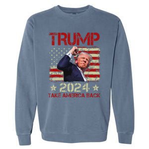 Trump Fist Pump Survives 2024 Rally Bold Design Garment-Dyed Sweatshirt