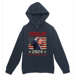 Trump Fist Pump Survives 2024 Rally Bold Design Urban Pullover Hoodie