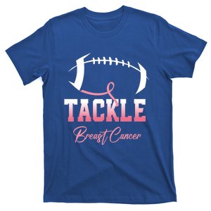 Tackle Football Pink Ribbon Breast Cancer Awareness Gift T-Shirt