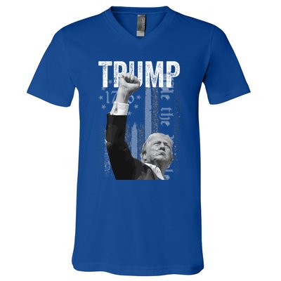 Trump Fist Pump 2024 Pennsylvania Rally Great Gift V-Neck T-Shirt