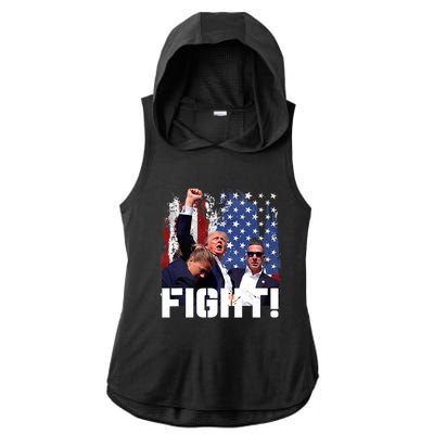 Trump Fight Pennsylvania 2024 Ladies PosiCharge Tri-Blend Wicking Draft Hoodie Tank