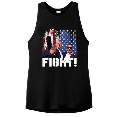 Trump Fight Pennsylvania 2024 Ladies PosiCharge Tri-Blend Wicking Tank