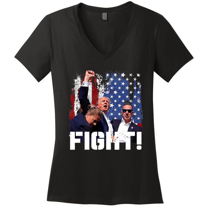 Trump Fight Pennsylvania 2024 Women's V-Neck T-Shirt