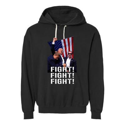 Trump Fist Pumped Fight Pray For Trump America Garment-Dyed Fleece Hoodie