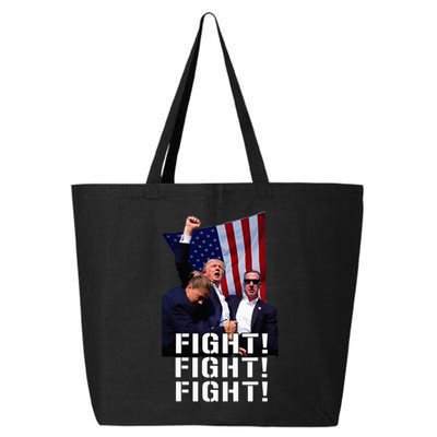 Trump Fist Pumped Fight Pray For Trump America 25L Jumbo Tote