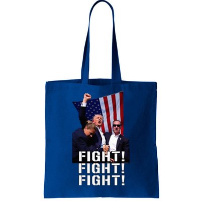 Trump Fist Pumped Fight Pray For Trump America Tote Bag