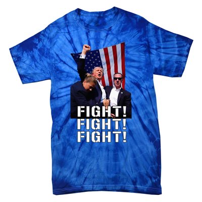 Trump Fist Pumped Fight Pray For Trump America Tie-Dye T-Shirt