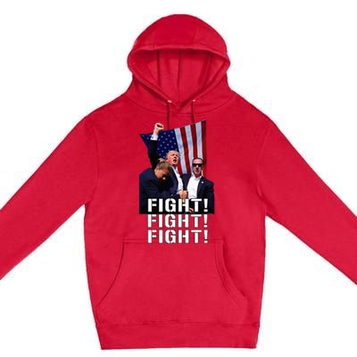 Trump Fist Pumped Fight Pray For Trump America Premium Pullover Hoodie