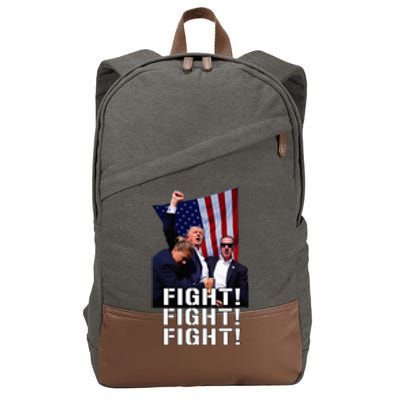 Trump Fist Pumped Fight Pray For Trump America Cotton Canvas Backpack