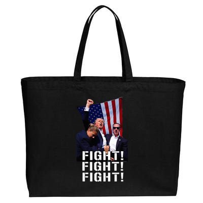 Trump Fist Pumped Fight Pray For Trump America Cotton Canvas Jumbo Tote